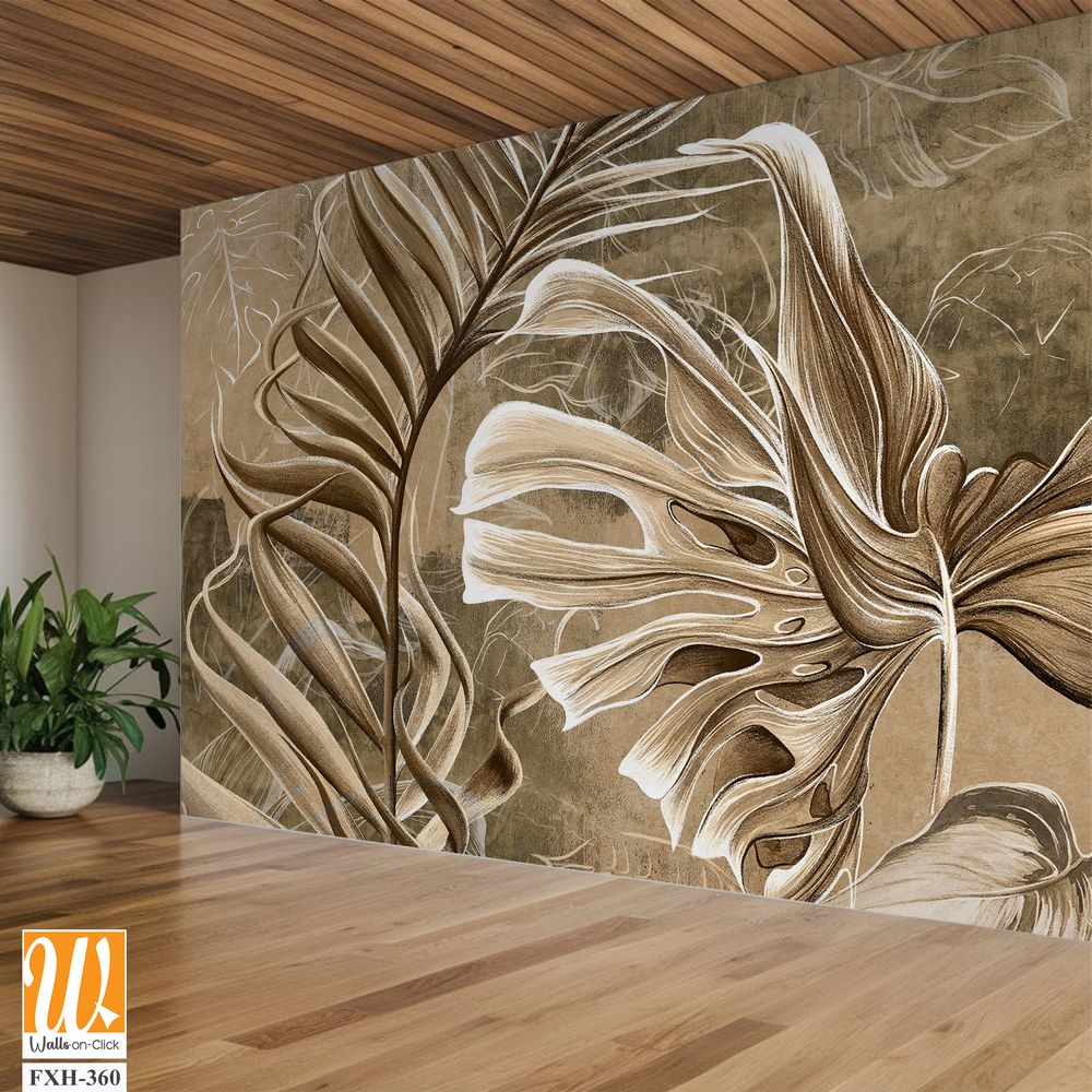 Monstera leaves wall art —