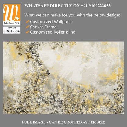 Bushes with leaves curly from bottom to top on a textured shabby background photo wallpaper in the interior [WP-FXH-364]