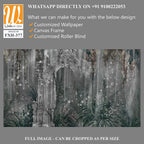 Architectural columns in the tropics on a textural background of dark color with shine photo wallpaper in the interior [WP-FXH-377]