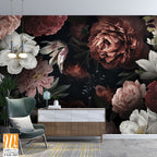 Flowers wallpaper design, natural background, mural art. [WP-FXH-385]