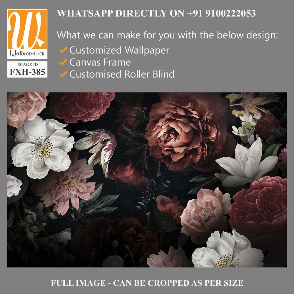 Flowers wallpaper design, natural background, mural art. [WP-FXH-385]