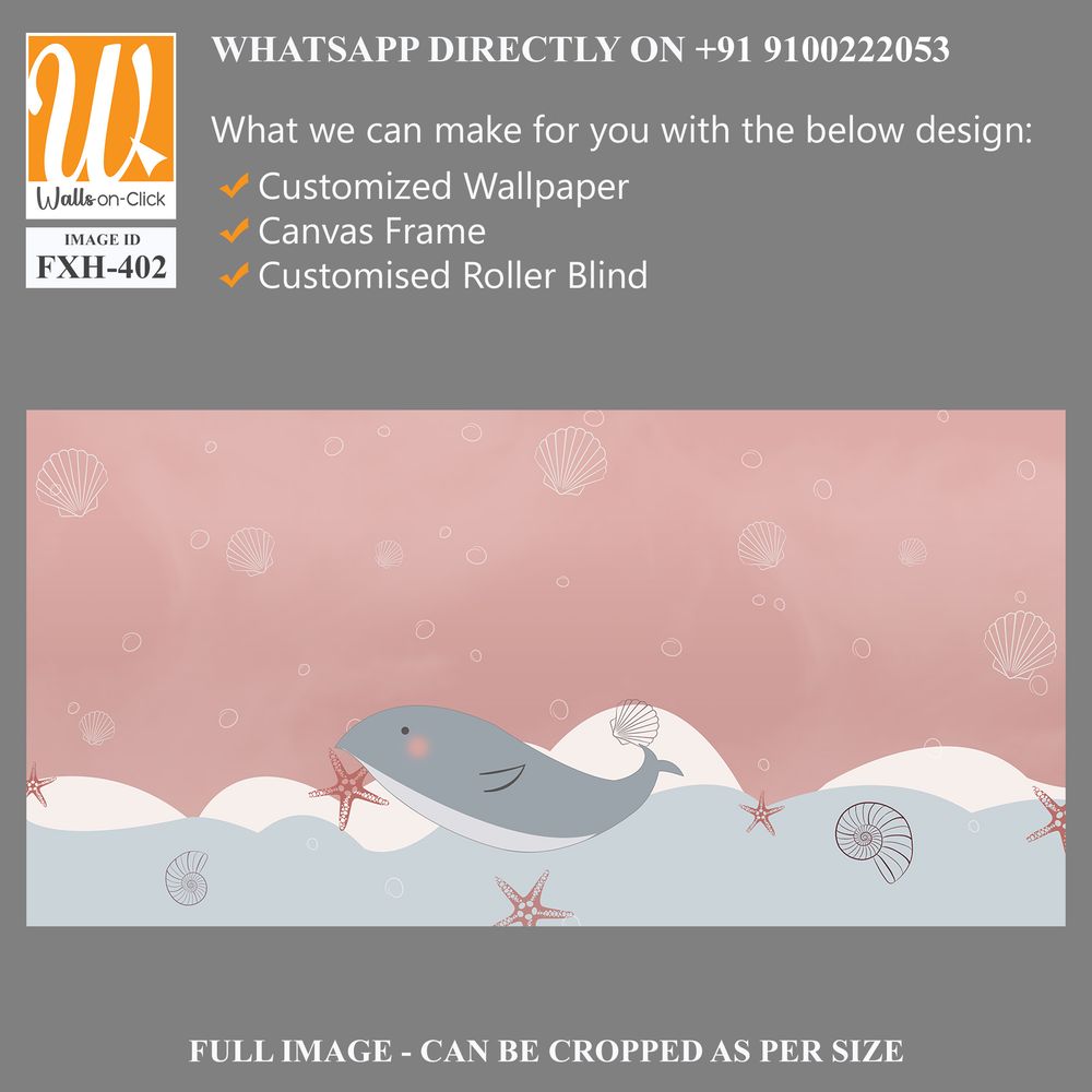 Cute Dolphin , Kids room wallpaper design [WP-FXH-402]