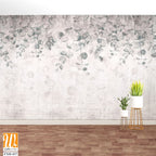 Tropical trees and leaves in foggy forest wallpaper design - 3D illustration [WP-FXH-437]