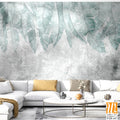 Tropical trees and leaves in foggy forest wallpaper design - 3D illustration [WP-FXH-447]