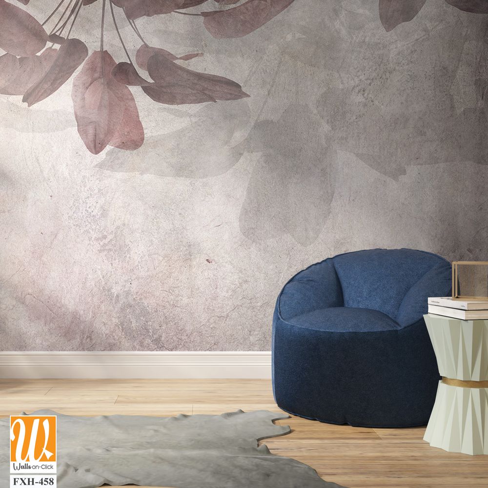 Tropical trees and leaves wallpaper design in foggy forest - 3D illustration [WP-FXH-458]