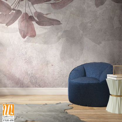 Tropical trees and leaves wallpaper design in foggy forest - 3D illustration [WP-FXH-458]