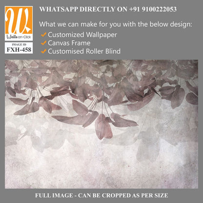 Tropical trees and leaves wallpaper design in foggy forest - 3D illustration [WP-FXH-458]