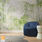 Tropical leaves and Trees Wallpaper design - 3D illustration [WP-FXH-460]