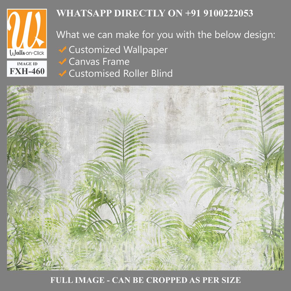 Tropical leaves and Trees Wallpaper design - 3D illustration [WP-FXH-460]