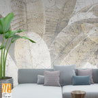 Tropical leaves and Trees Wallpaper design - 3D illustration [WP-FXH-487]