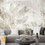 Tropical leaves and Trees Wallpaper design - 3D illustration [WP-FXH-511]