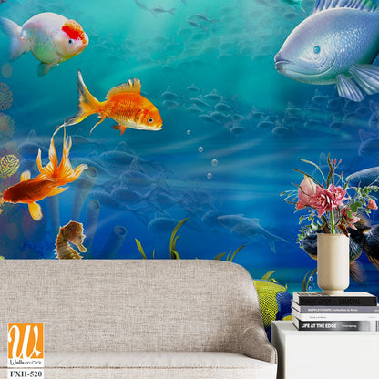 Tropical colorful beautiful underwater life with fish [WP-FXH-520]