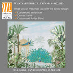 Traditional mughal garden, forest, peacock pattern [WP-FXH-533]