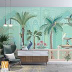 Chinoiseries peacock, Birds Palace garden royal Wallpaper [WP-FXH-538]