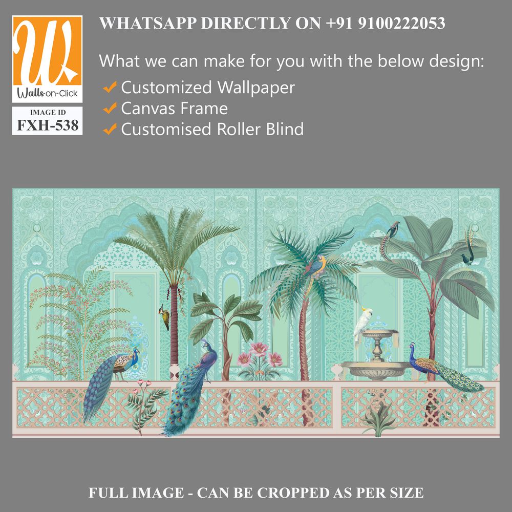 Chinoiseries peacock, Birds Palace garden royal Wallpaper [WP-FXH-538]
