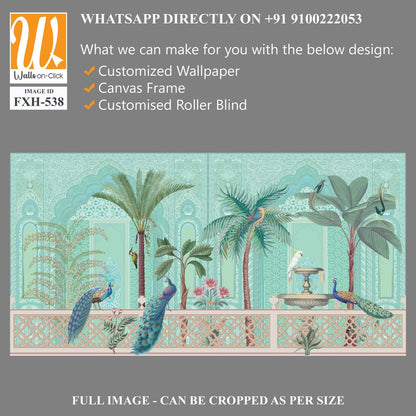 Chinoiseries peacock, Birds Palace garden royal Wallpaper [WP-FXH-538]