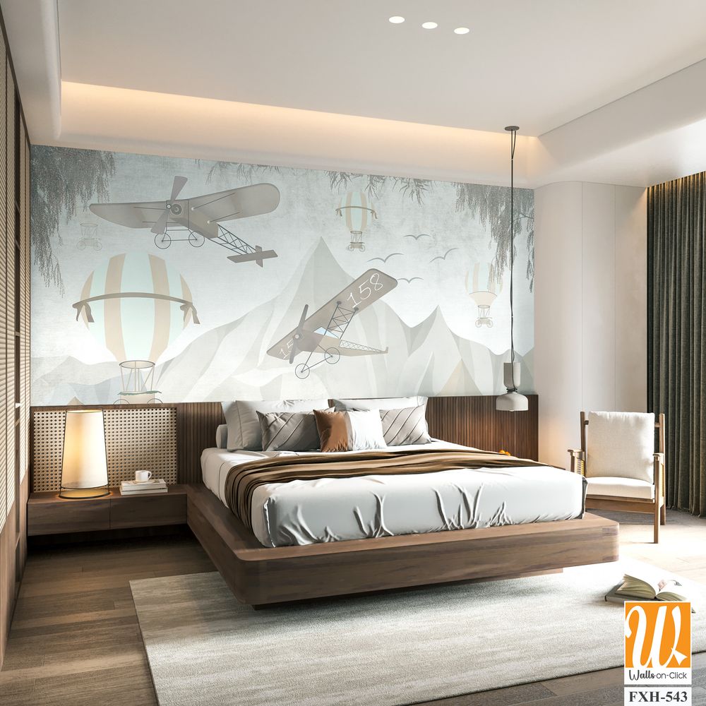 Cute animals wallpaper design for kids room [WP-FXH-543]