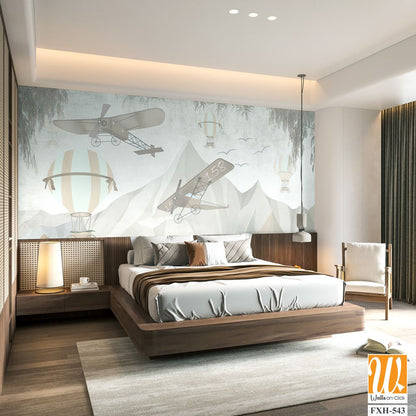 Cute animals wallpaper design for kids room [WP-FXH-543]