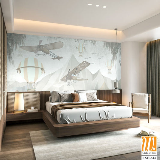 Cute animals wallpaper design for kids room [WP-FXH-543]
