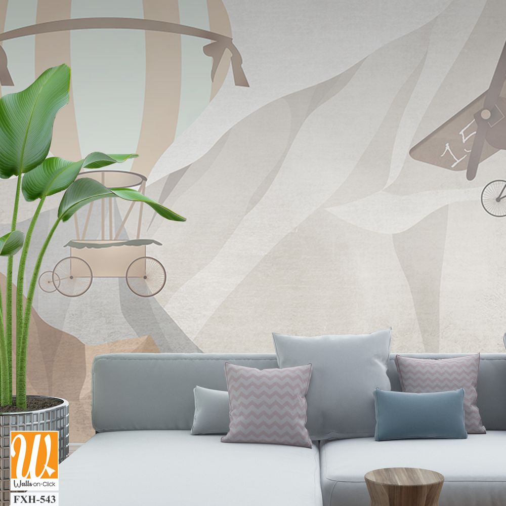 Cute animals wallpaper design for kids room [WP-FXH-543]