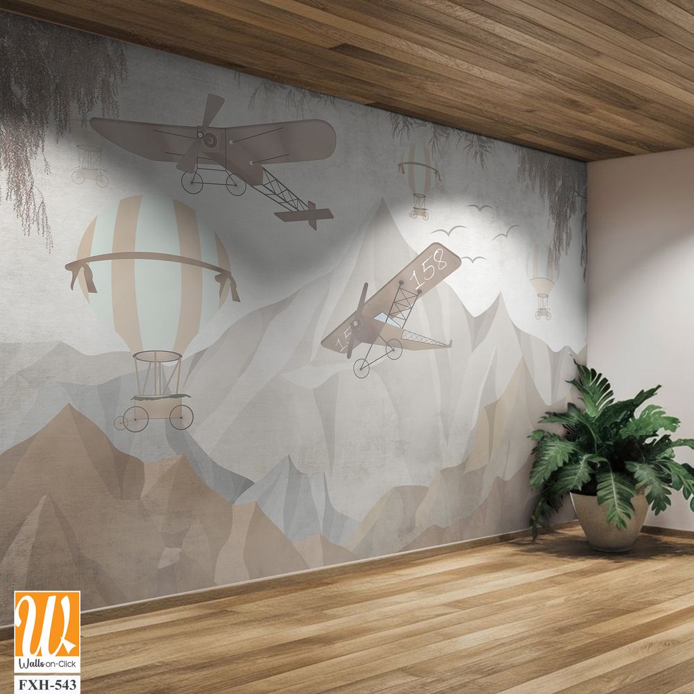 Cute animals wallpaper design for kids room [WP-FXH-543]