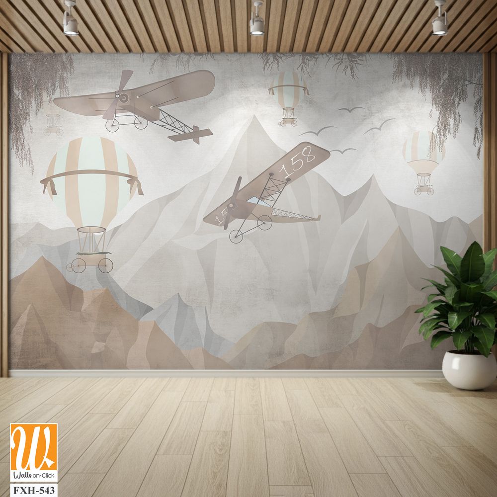 Cute animals wallpaper design for kids room [WP-FXH-543]