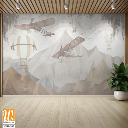 Cute animals wallpaper design for kids room [WP-FXH-543]