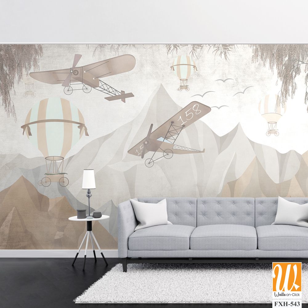 Cute animals wallpaper design for kids room [WP-FXH-543]