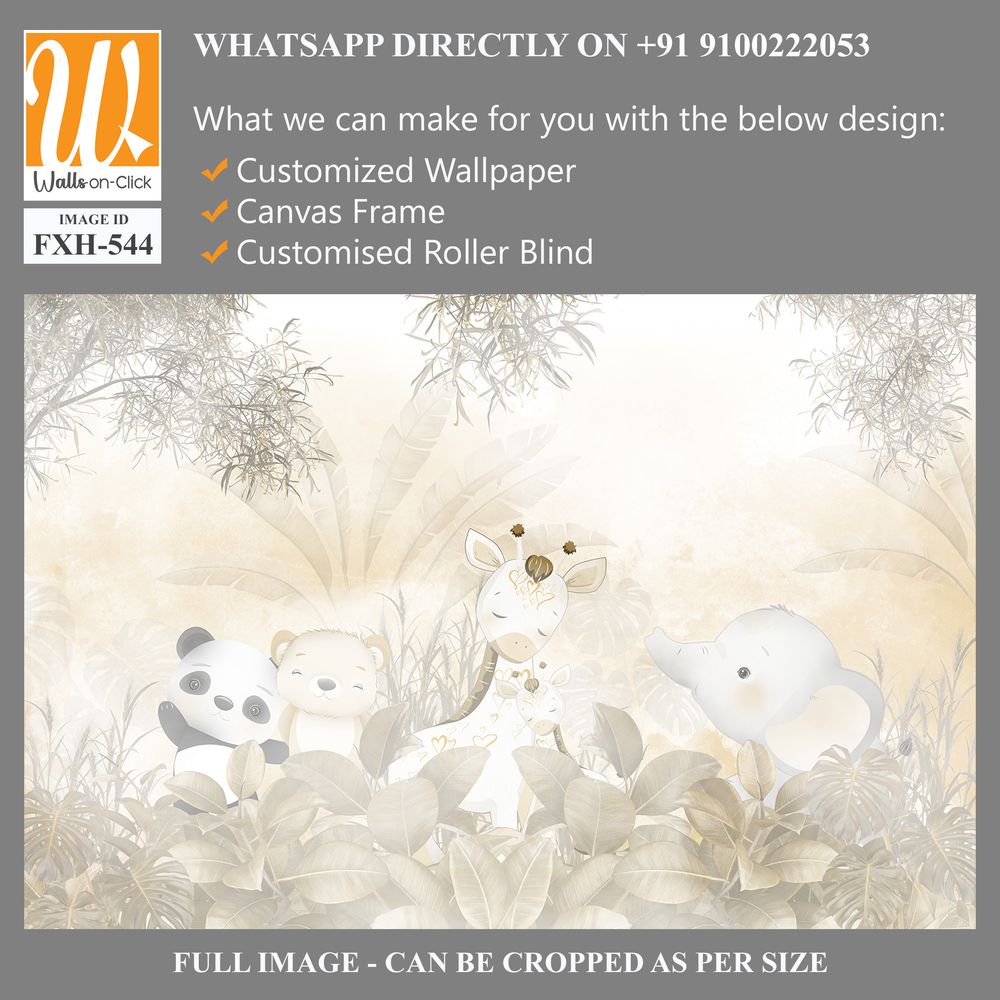 Cute animals wallpaper for kids rooms [WP-FXH-544]