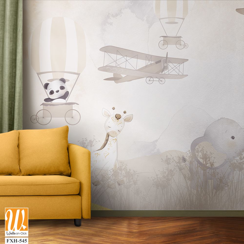 Cute animals wallpaper for kids rooms [WP-FXH-545]