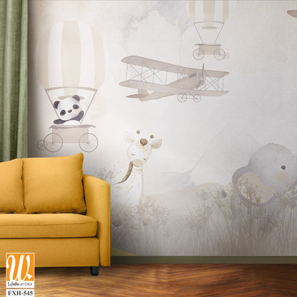 Cute animals wallpaper for kids rooms [WP-FXH-545]