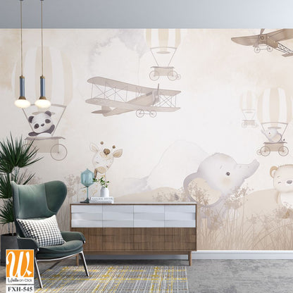 Cute animals wallpaper for kids rooms [WP-FXH-545]