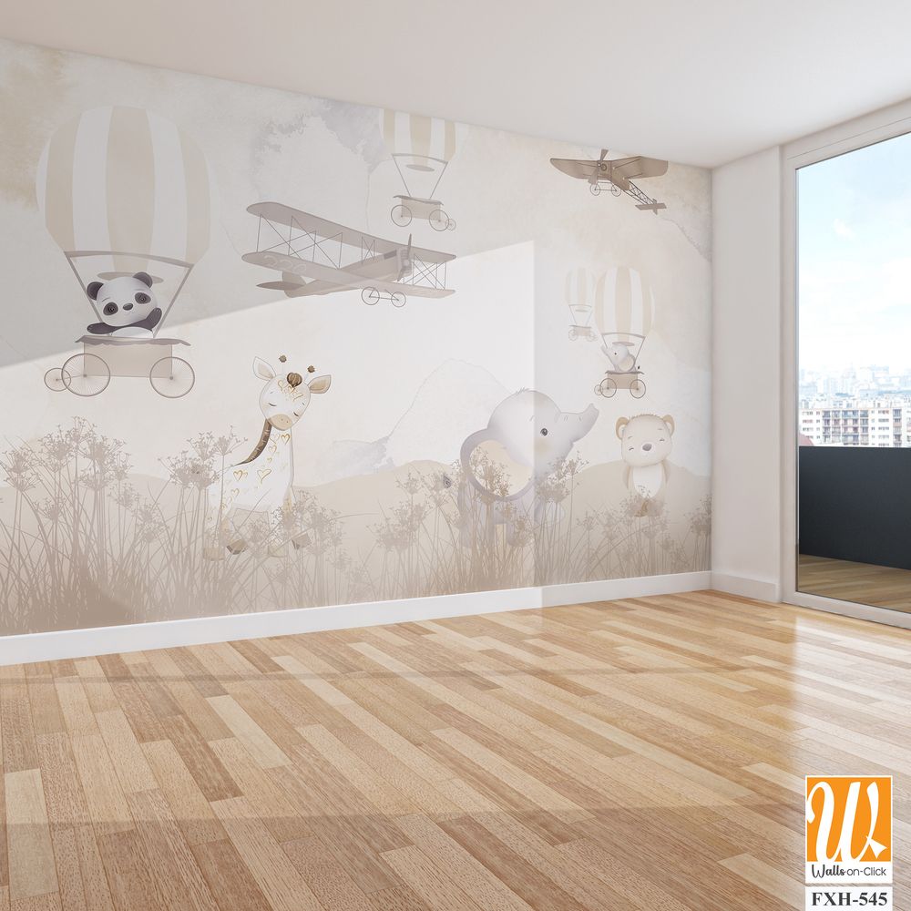 Cute animals wallpaper for kids rooms [WP-FXH-545]