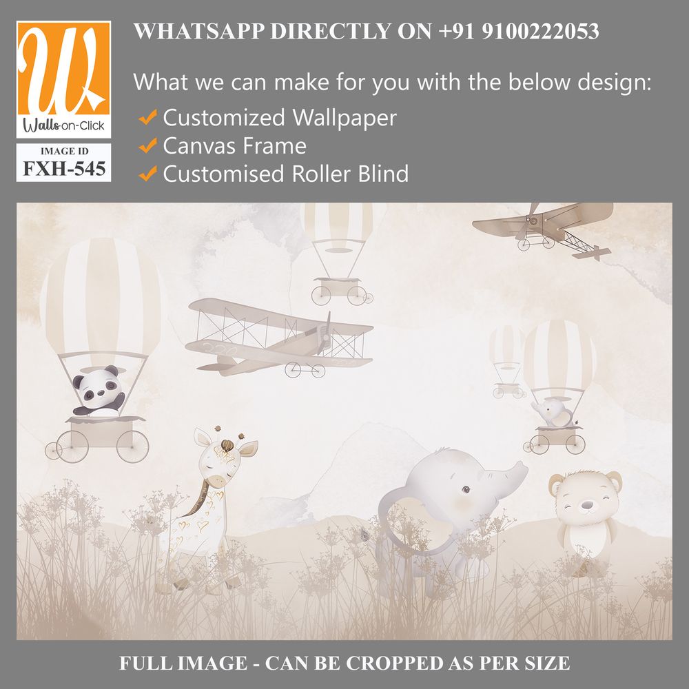 Cute animals wallpaper for kids rooms [WP-FXH-545]