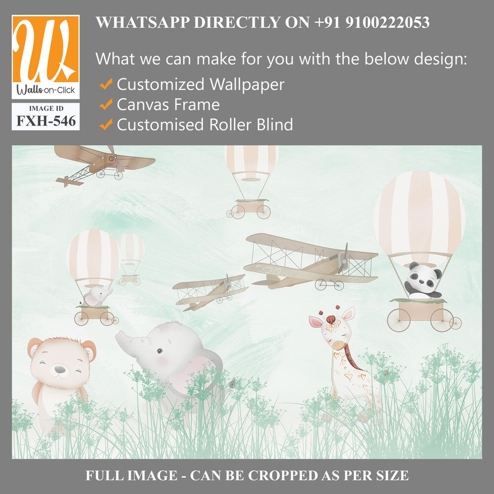 Cute animals wallpaper for kids rooms [WP-FXH-546]