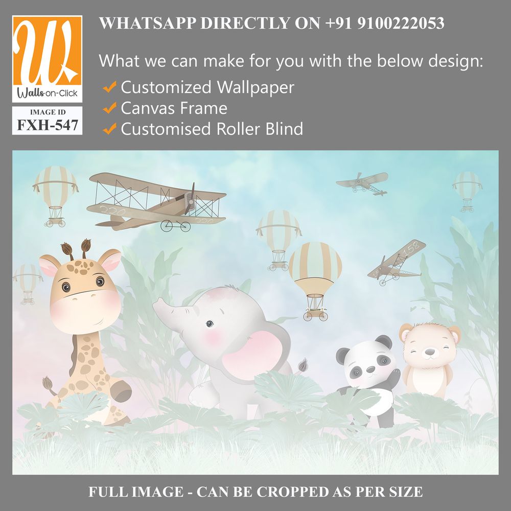 Cute animals wallpaper for kids rooms [WP-FXH-547]