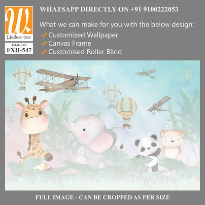 Cute animals wallpaper for kids rooms [WP-FXH-547]