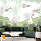 Cute animals wallpaper for kids rooms [WP-FXH-549]