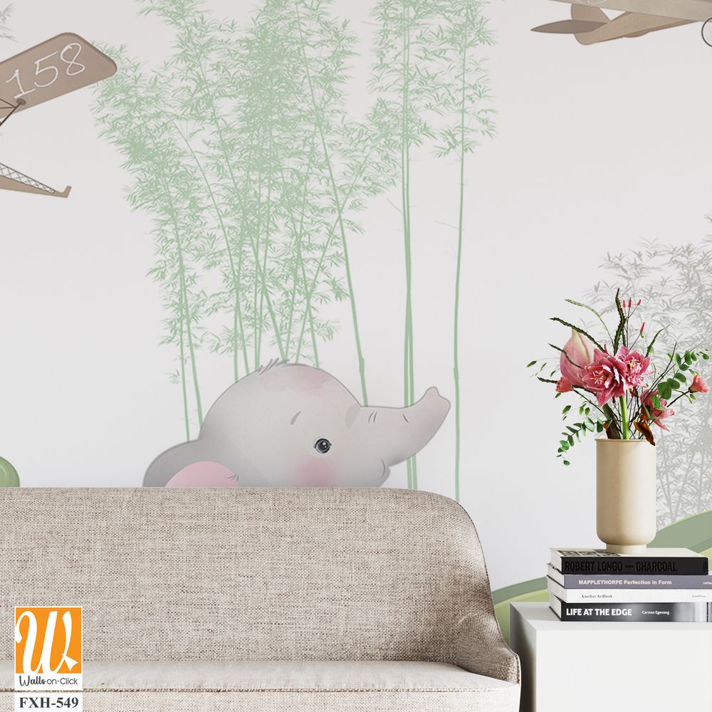 Cute animals wallpaper for kids rooms [WP-FXH-549]