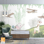 Cute animals wallpaper for kids rooms [WP-FXH-549]