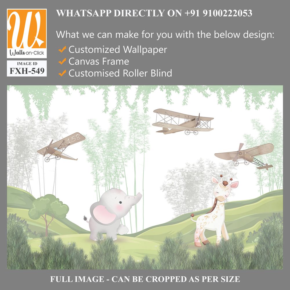 Cute animals wallpaper for kids rooms [WP-FXH-549]
