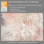 Cute animals wallpaper design for kids room - 3D illustration [WP-FXH-550]