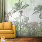 Cute animals wallpaper design for kids room [WP-FXH-552]