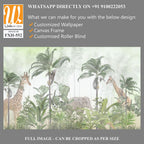 Cute animals wallpaper design for kids room [WP-FXH-552]