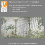 Tropical Trees and leaves wallpaper design for digital printing - 3D illustration [WP-FXH-554]