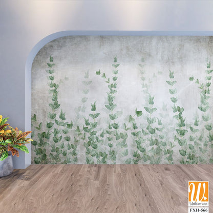 Tropical wallpaper, Tropic trees and leaves, wallpaper design for digital printing- 3d illustration [WP-FXH-566]