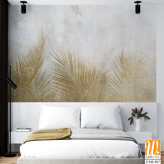 Tropical wallpaper, Tropic trees and leaves, wallpaper design for digital printing- 3d illustration [WP-FXH-567]