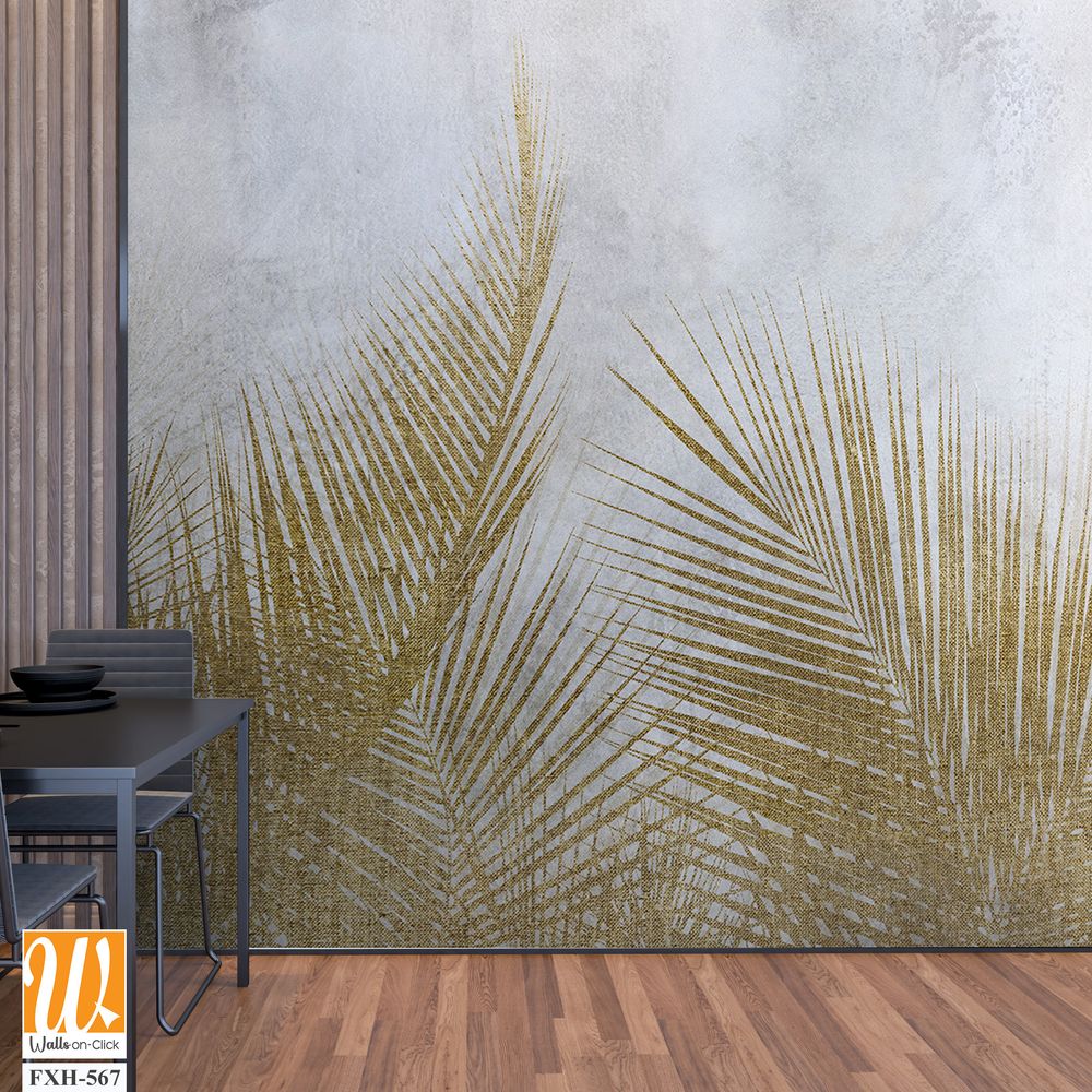 Tropical wallpaper, Tropic trees and leaves, wallpaper design for digital printing- 3d illustration [WP-FXH-567]