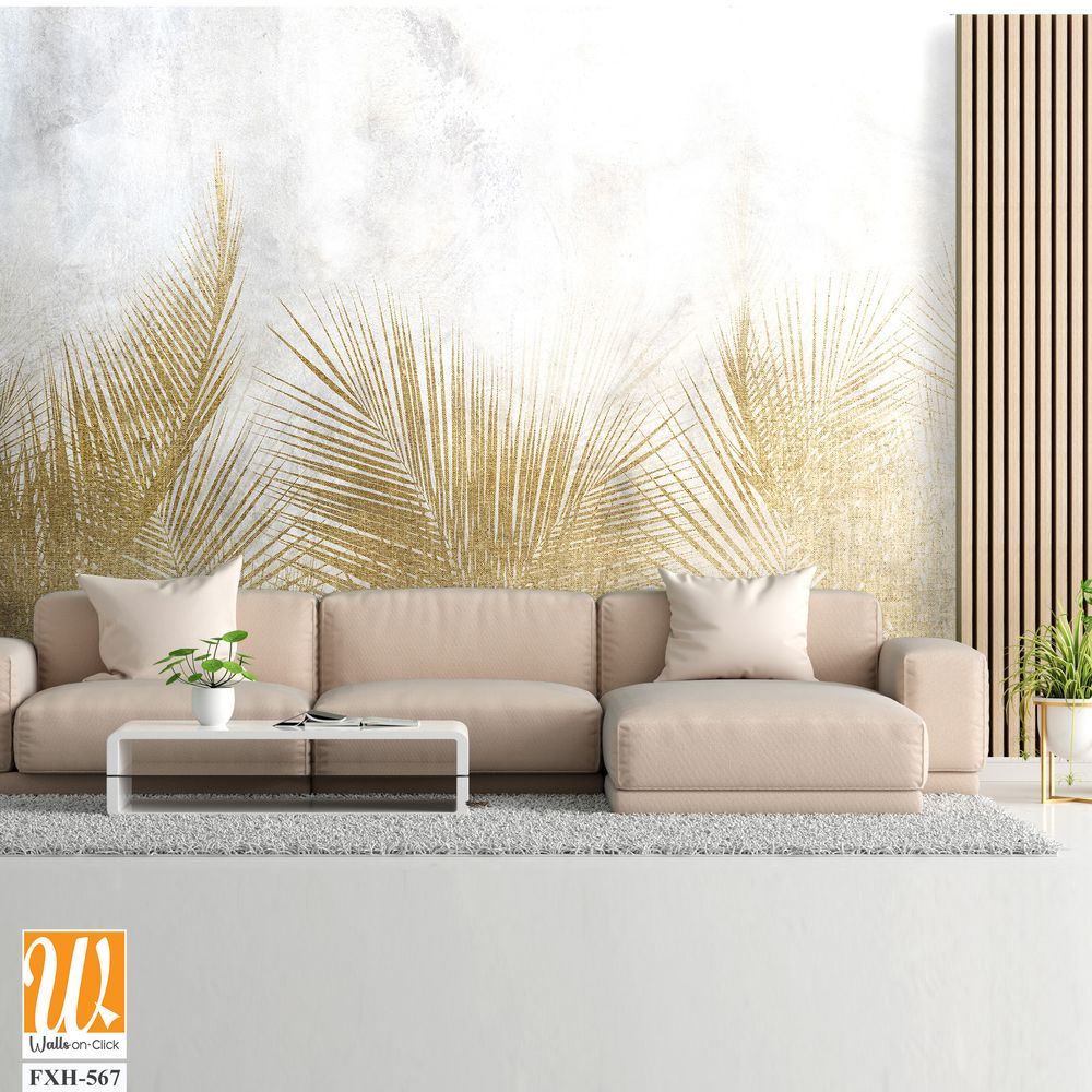 Tropical wallpaper, Tropic trees and leaves, wallpaper design for digital printing- 3d illustration [WP-FXH-567]