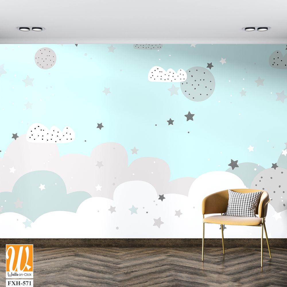 Kids room wallpaper design for digital printing [WP-FXH-571]